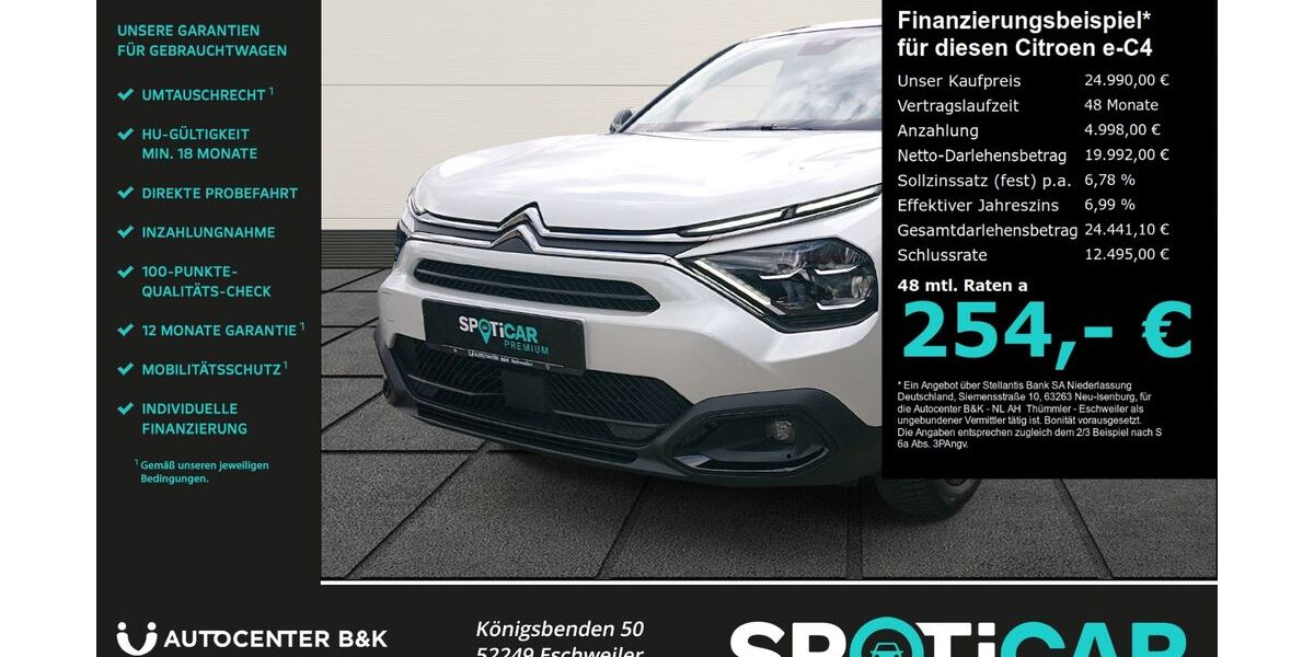 Citroen ë-C4 32.630 km 24.490 &euro; Eschweiler 52249